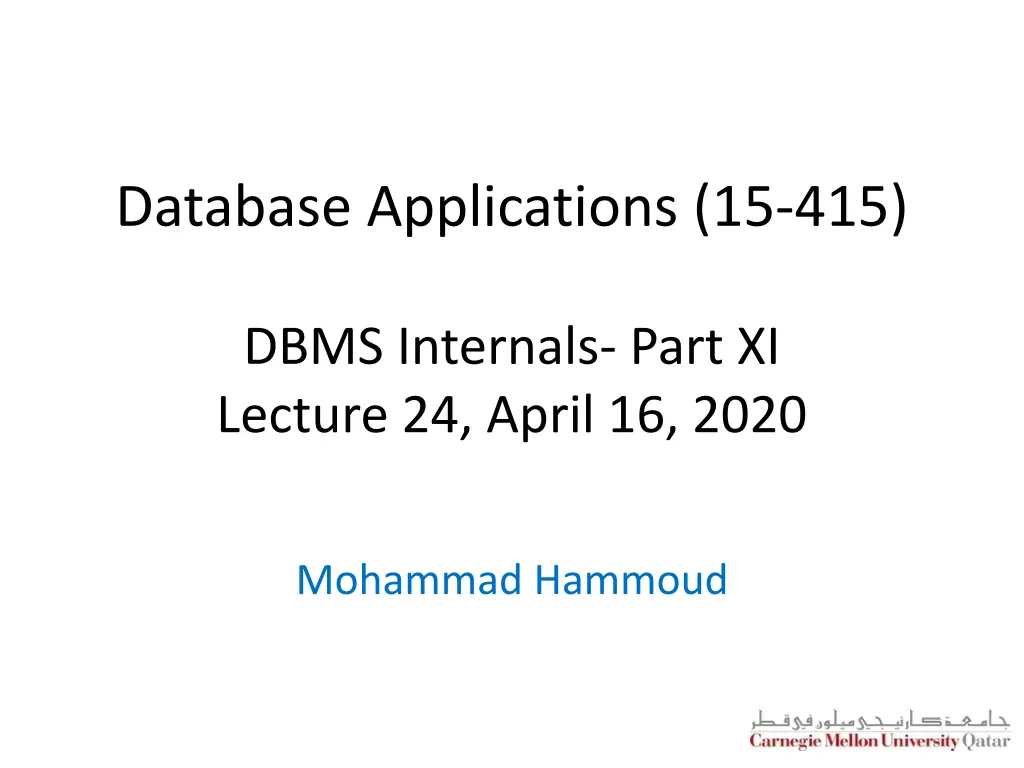 database applications 15 415 n.w