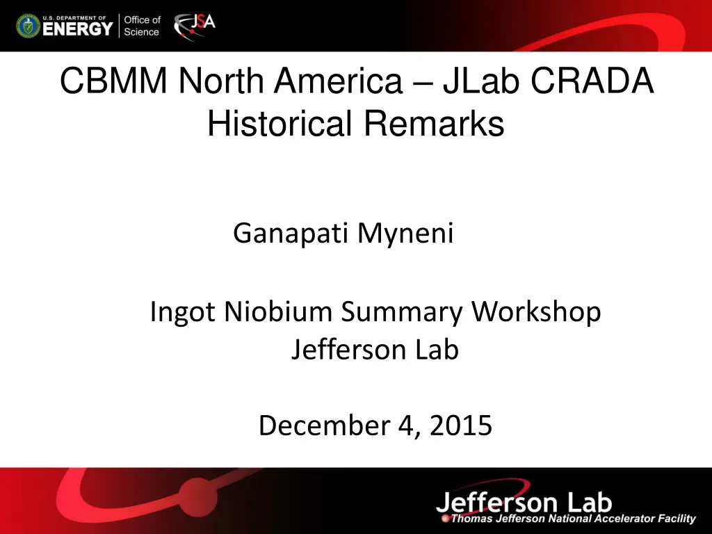 cbmm north america jlab crada historical remarks n.w