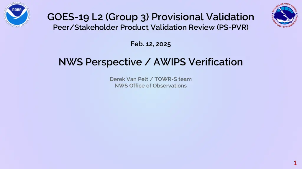 goes 19 l2 group 3 provisional validation peer n.w