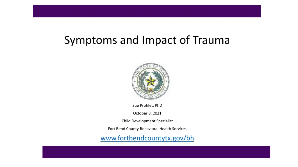 symptoms and impact of trauma n.w