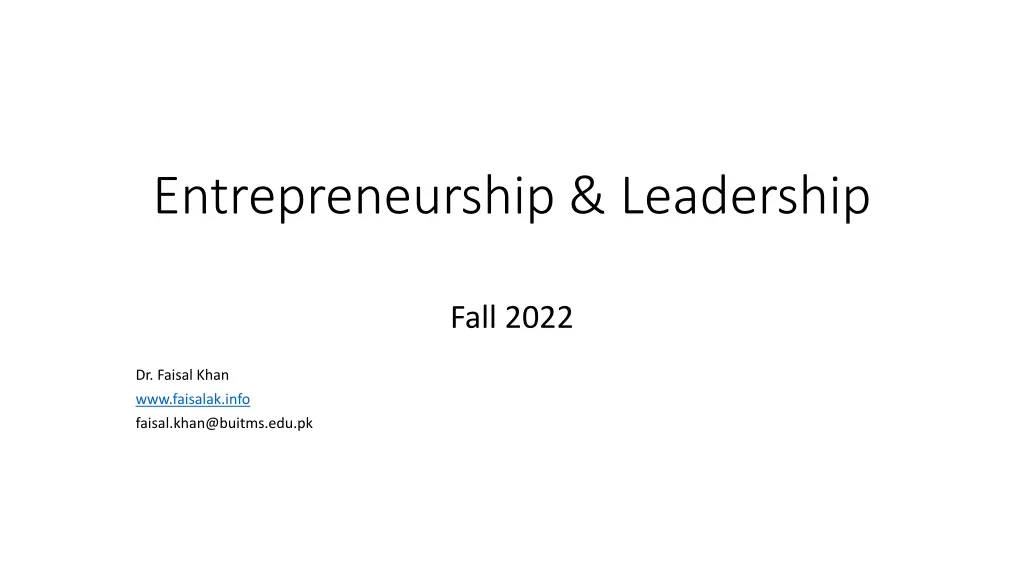 entrepreneurship leadership n.w