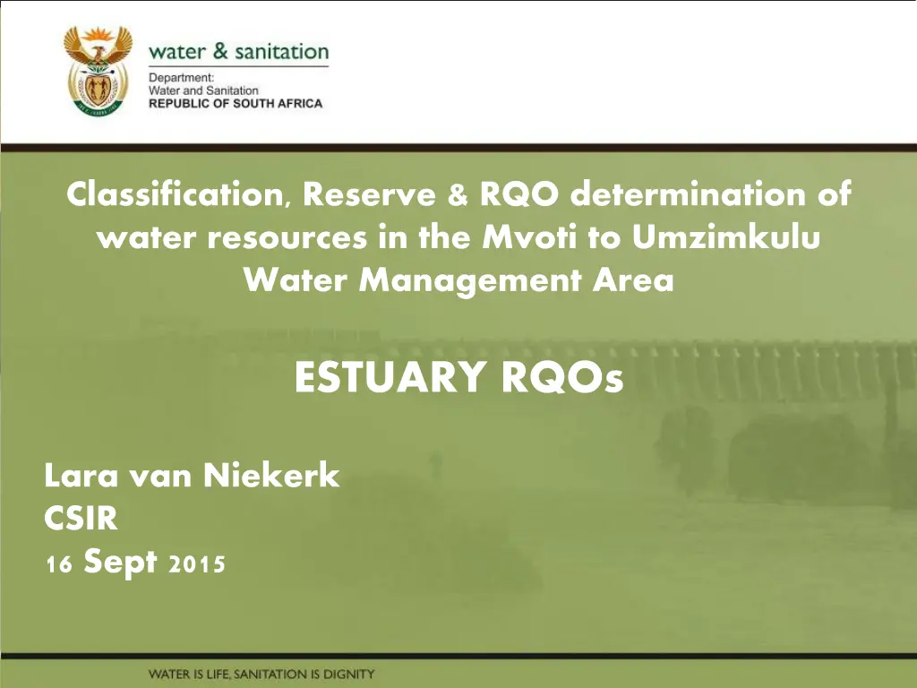 classification reserve rqo determination of water n.w
