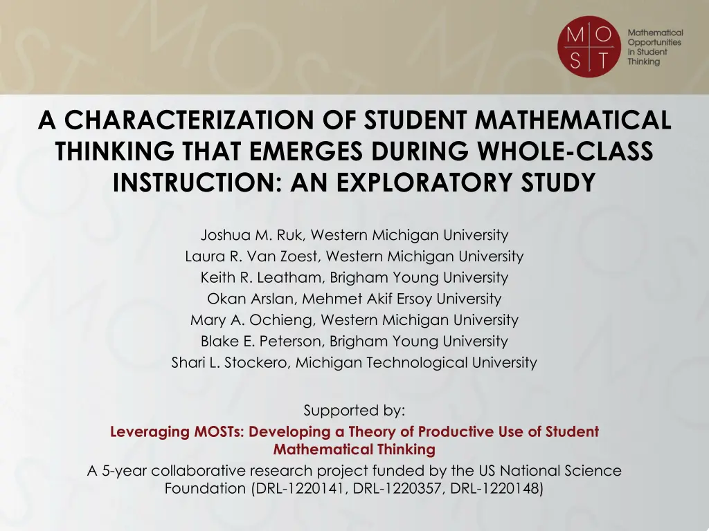 a characterization of student mathematical n.w