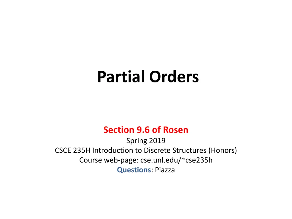 partial orders n.w