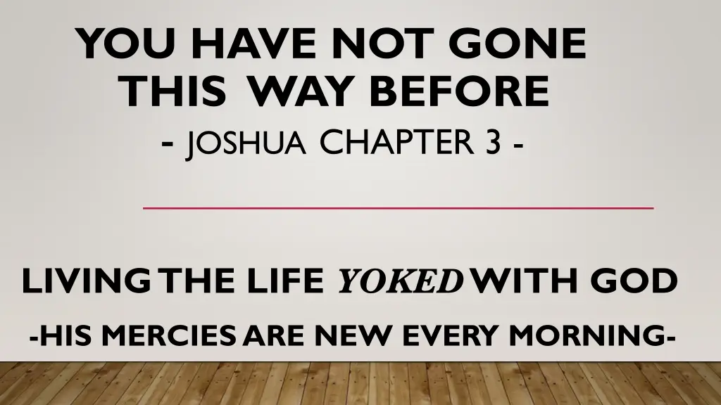 you have not gone this way before joshua chapter 3 n.w