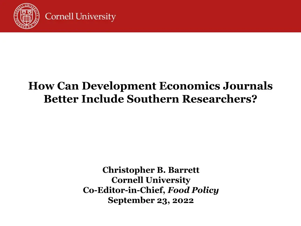 how can development economics journals better n.w