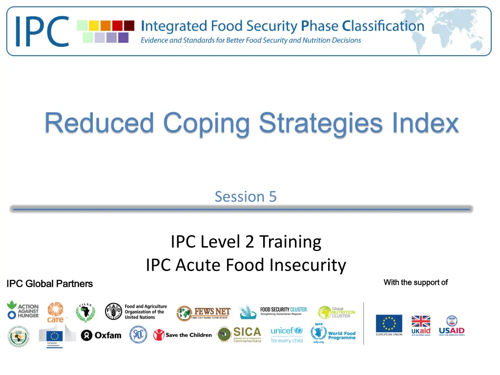 reduced coping strategies index n.w