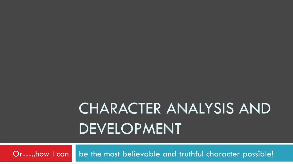 character analysis and development n.w