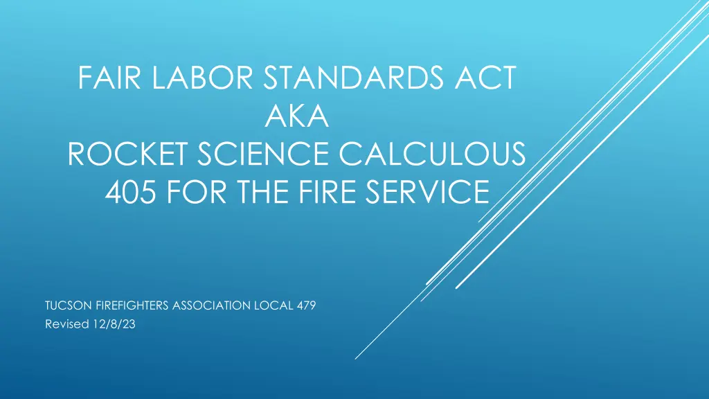 fair labor standards act aka rocket science n.w