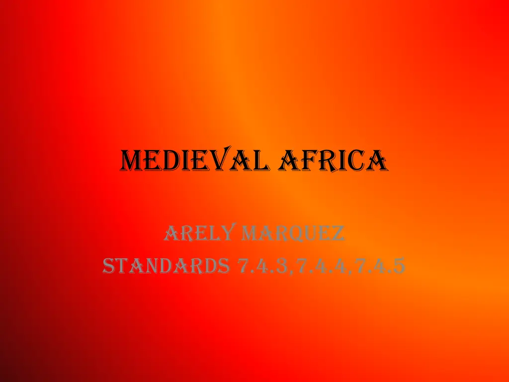 medieval africa n.w