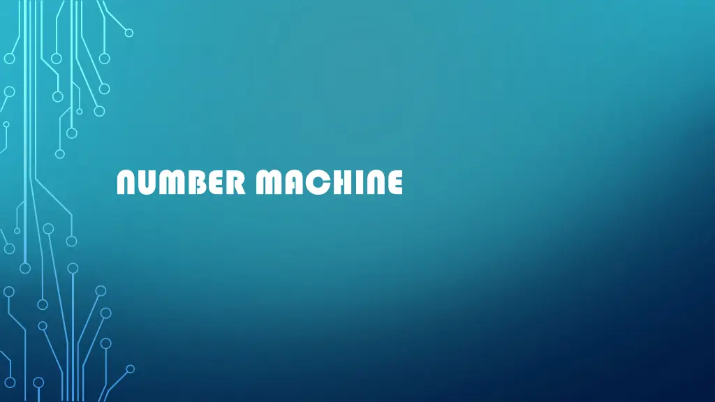 number machine n.w