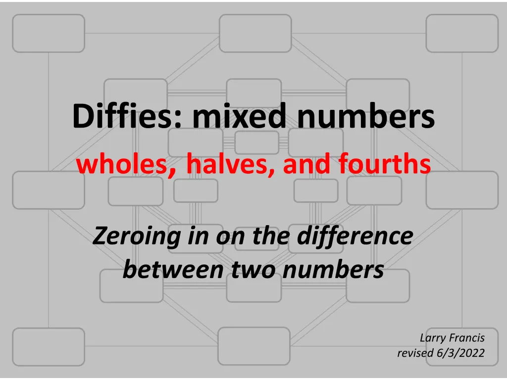 diffies mixed numbers wholes halves and fourths n.w