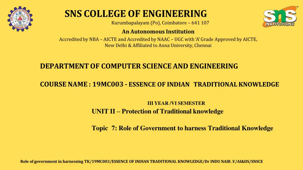 sns college of engineering kurumbapalayam n.w