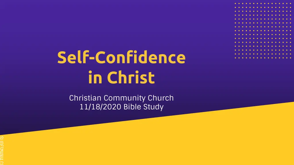self confidence in christ n.w