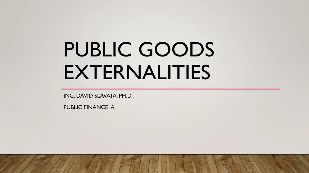 public goods externalities n.w