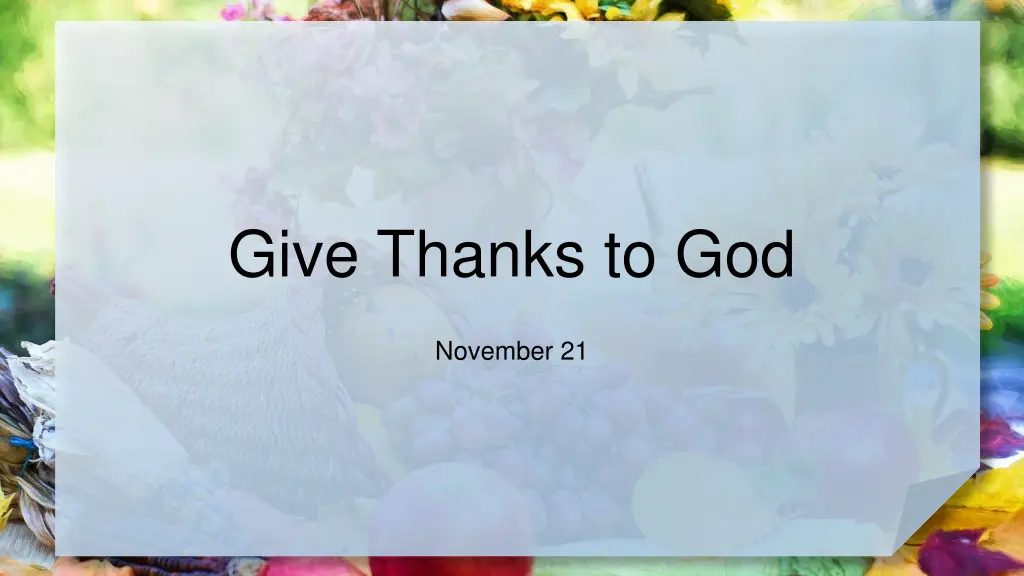 give thanks to god n.w