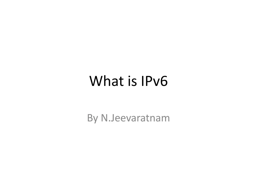 what is ipv6 n.w