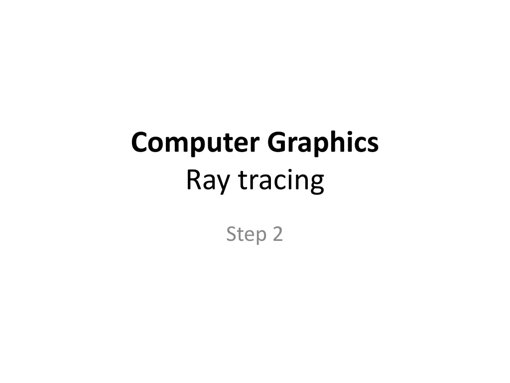 computer graphics ray tracing n.w