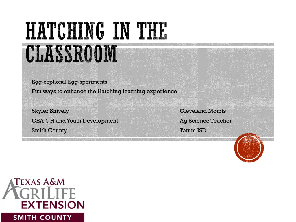 hatching in the classroom n.w