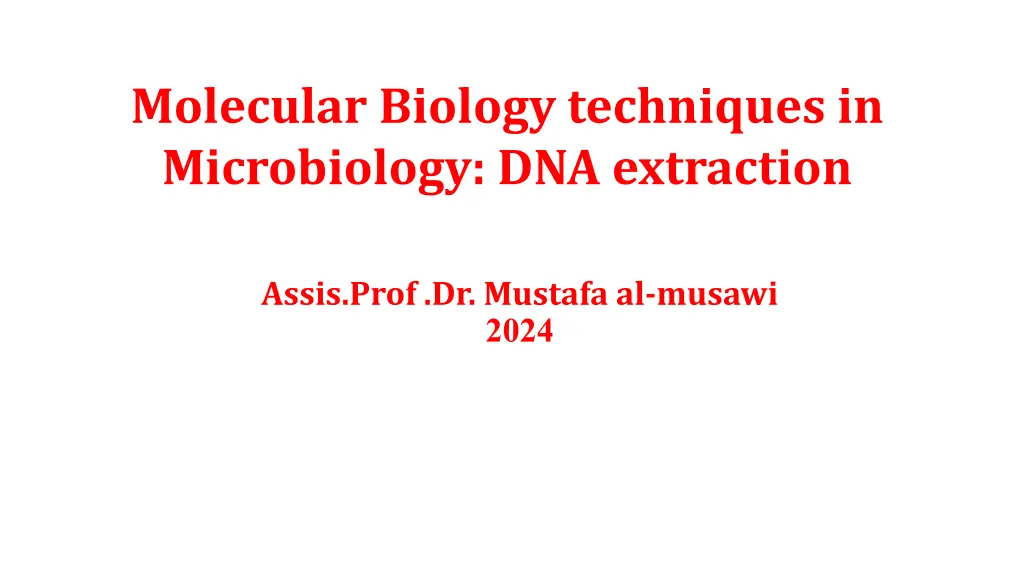 molecular biology techniques in microbiology n.w