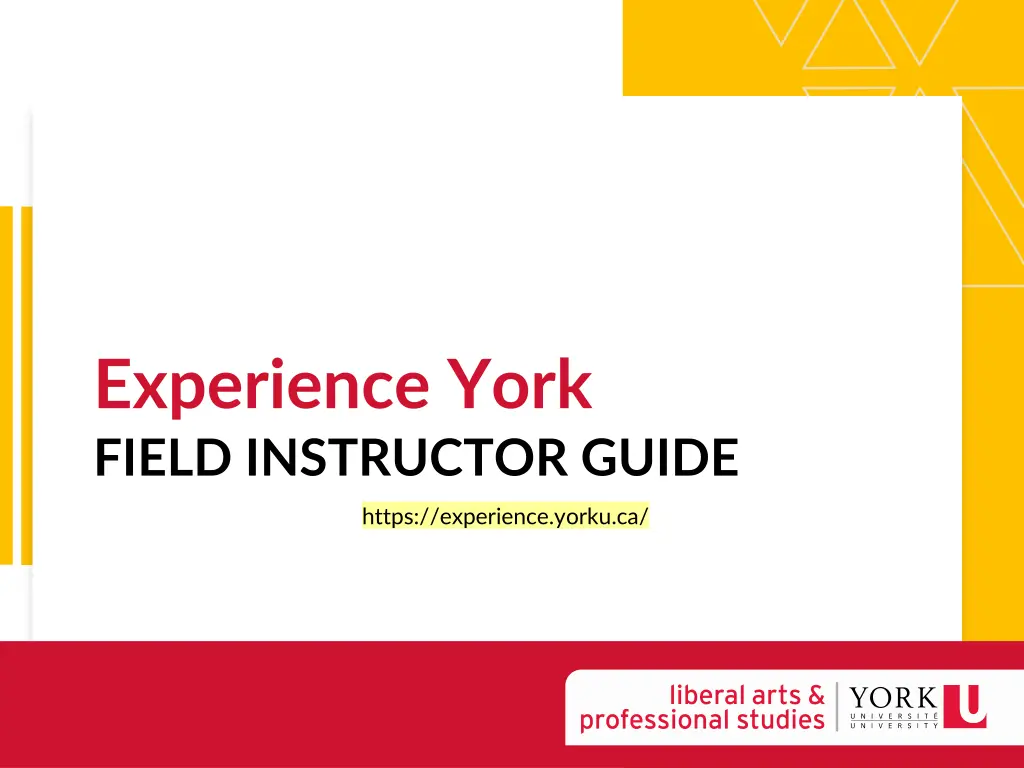 experience york field instructor guide n.w