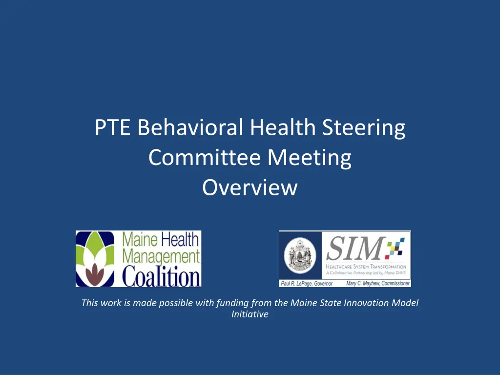 pte behavioral health steering committee meeting n.w
