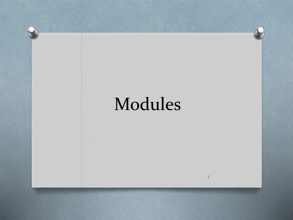 modules n.w