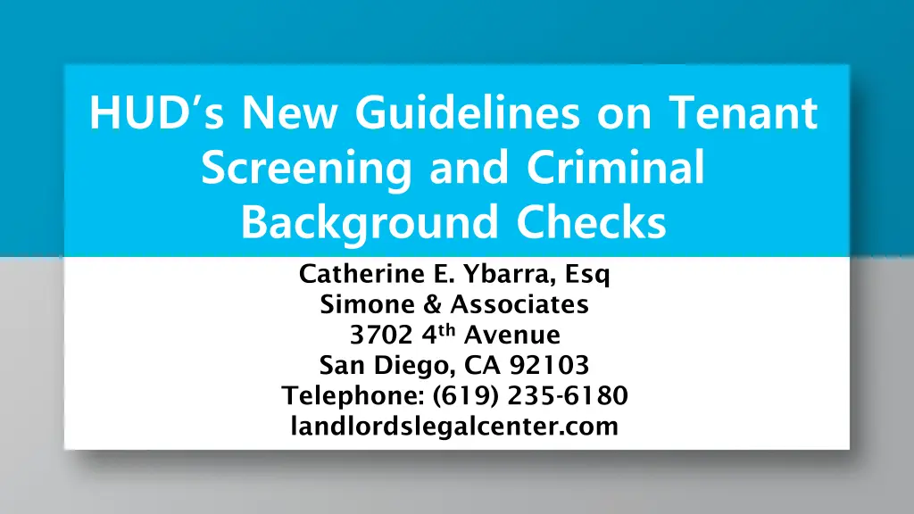 hud s new guidelines on tenant screening n.w