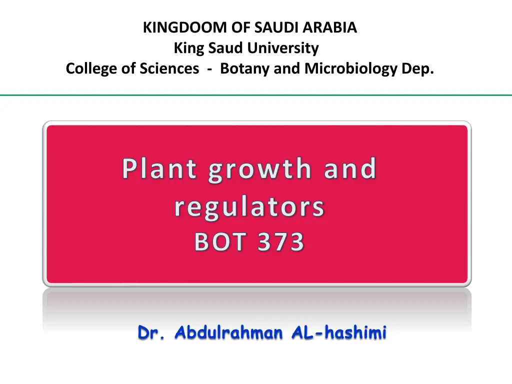 kingdoom of saudi arabia king saud university n.w