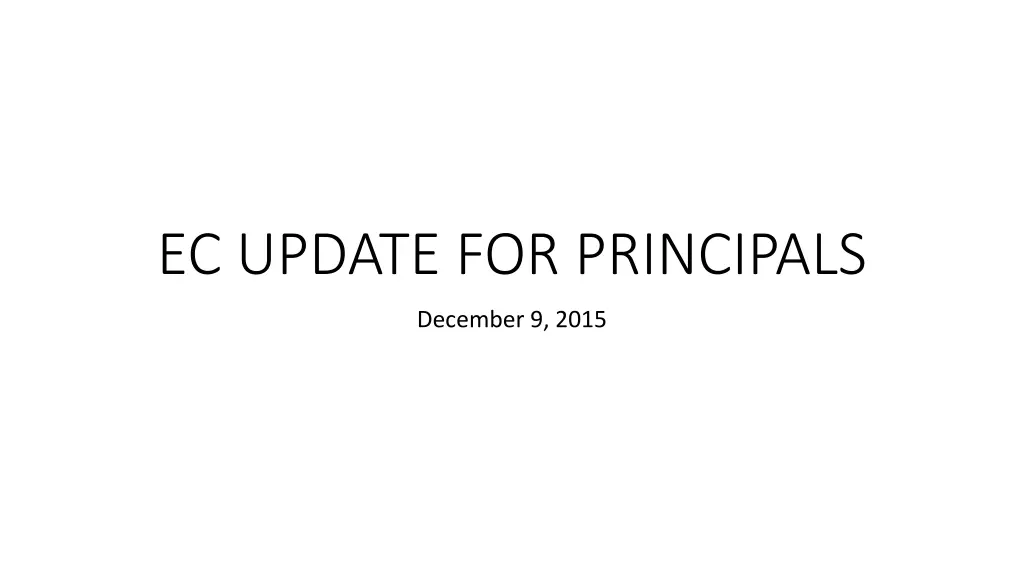 ec update for principals n.w