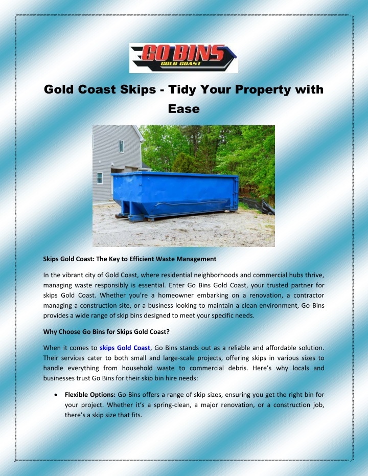 gold coast skips tidy your property with ease n.w