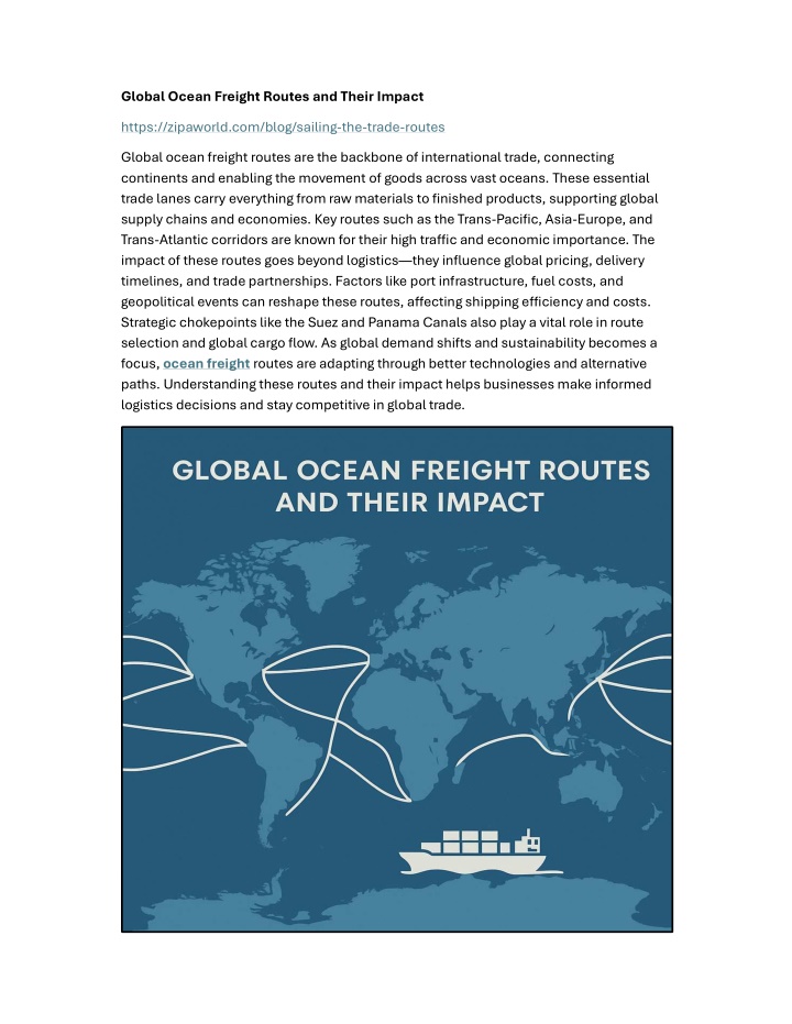global ocean freight routes and their impact n.w