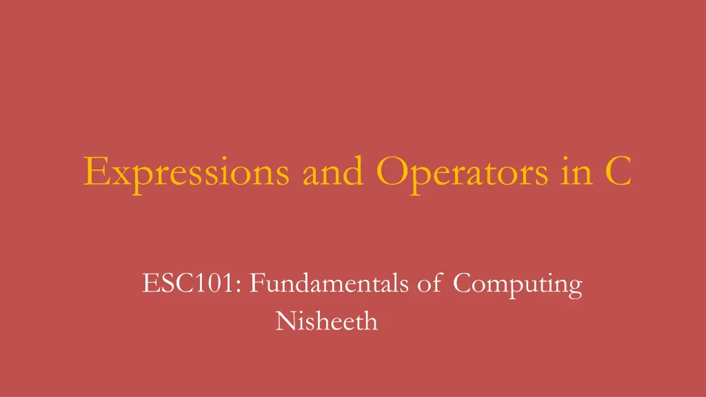 expressions and operators in c n.w