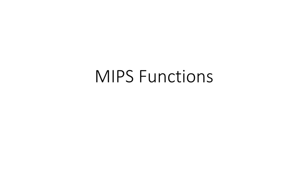 mips functions n.w