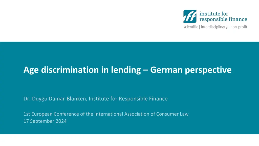 age discrimination in lending german perspective n.w