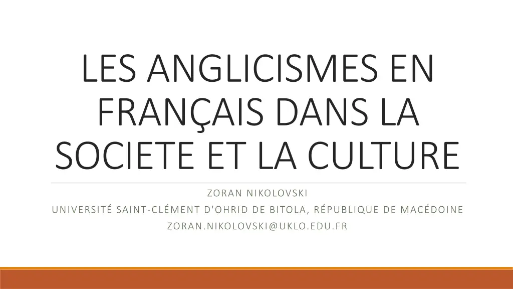 les anglicismes en fran ais dans la societe n.w
