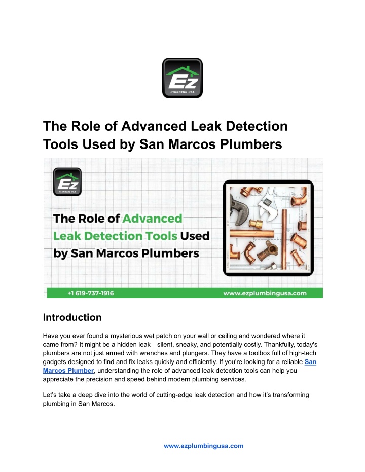 the role of advanced leak detection tools used n.w