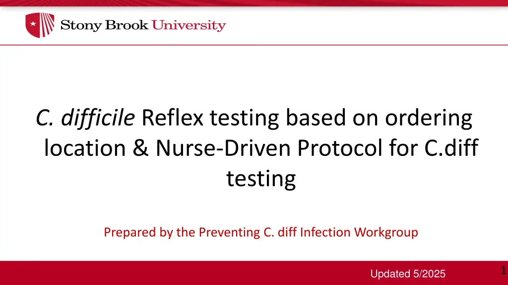c difficile reflex testing based on ordering n.w