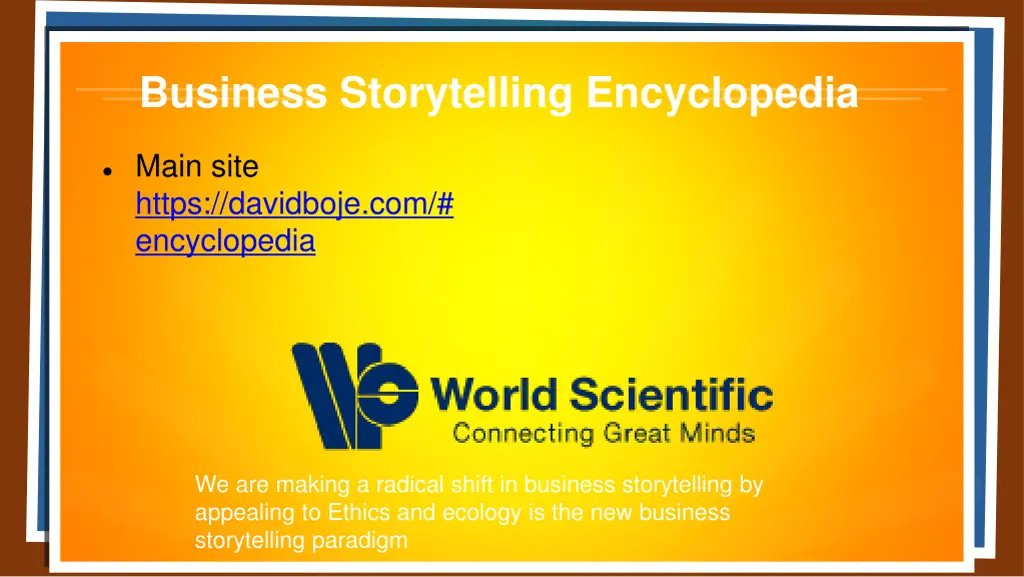 business storytelling encyclopedia n.w