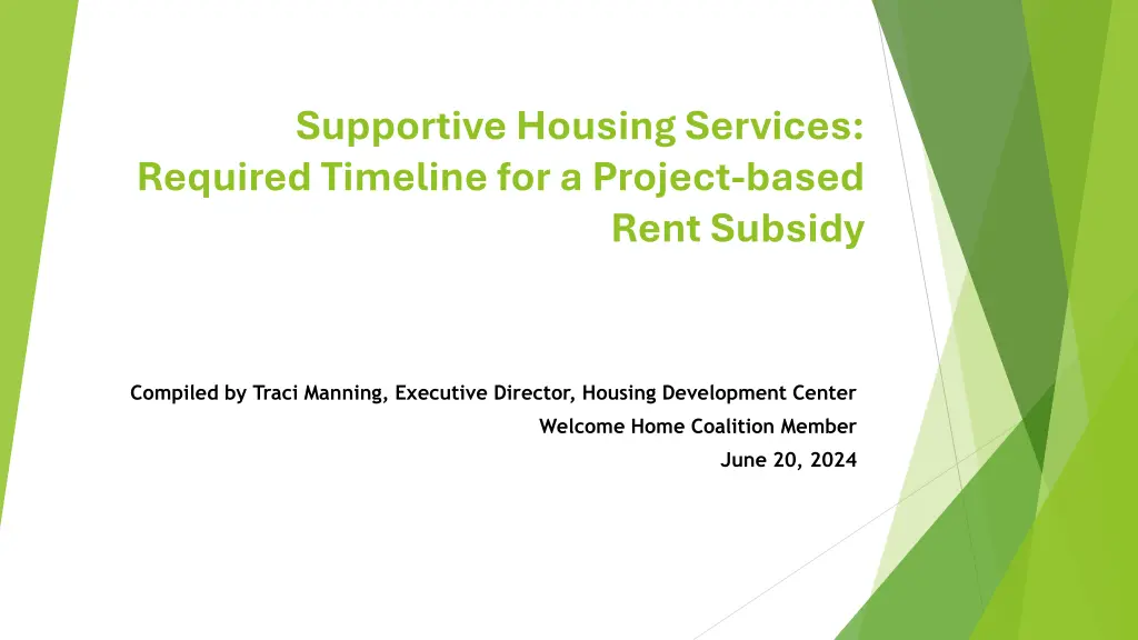 supportive housing services required timeline n.w