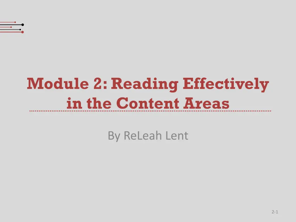 module 2 reading effectively in the content areas n.w