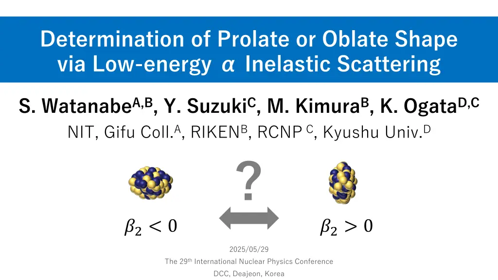 determination of prolate or oblate shape n.w