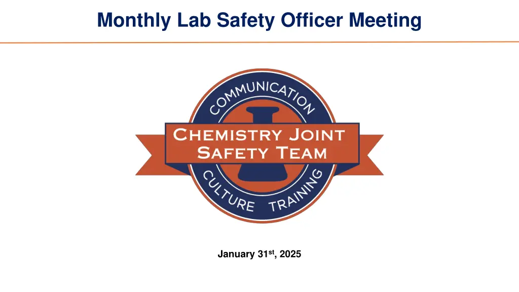 monthly lab safety officer meeting n.w