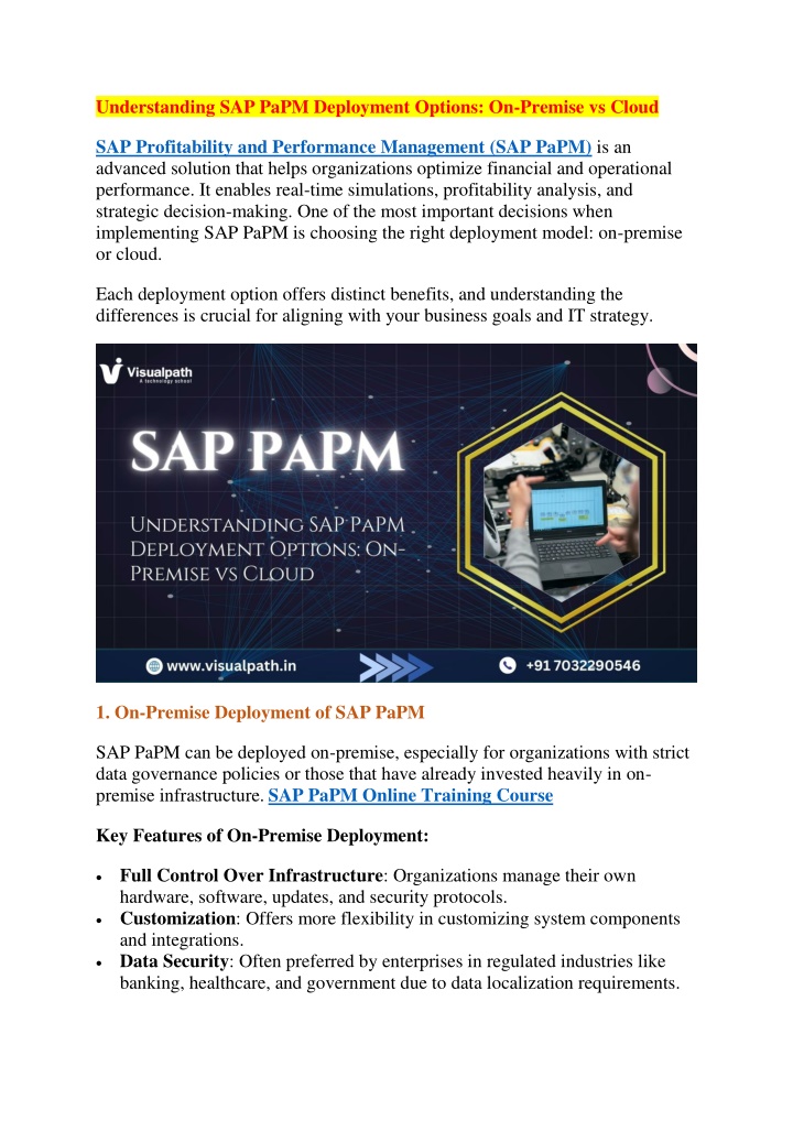 understanding sap papm deployment options n.w