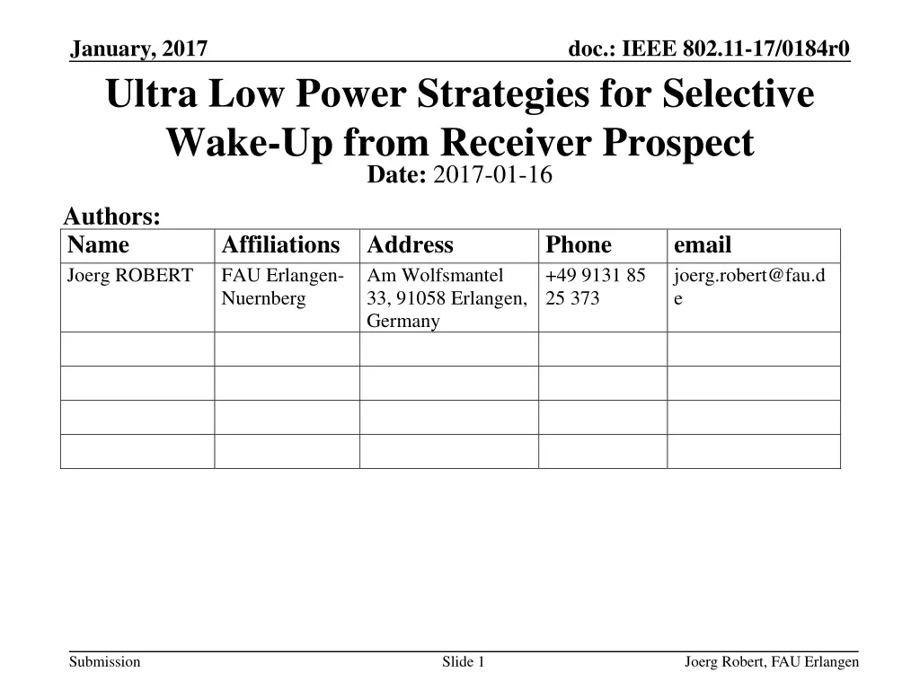 january 2017 ultra low power strategies n.w