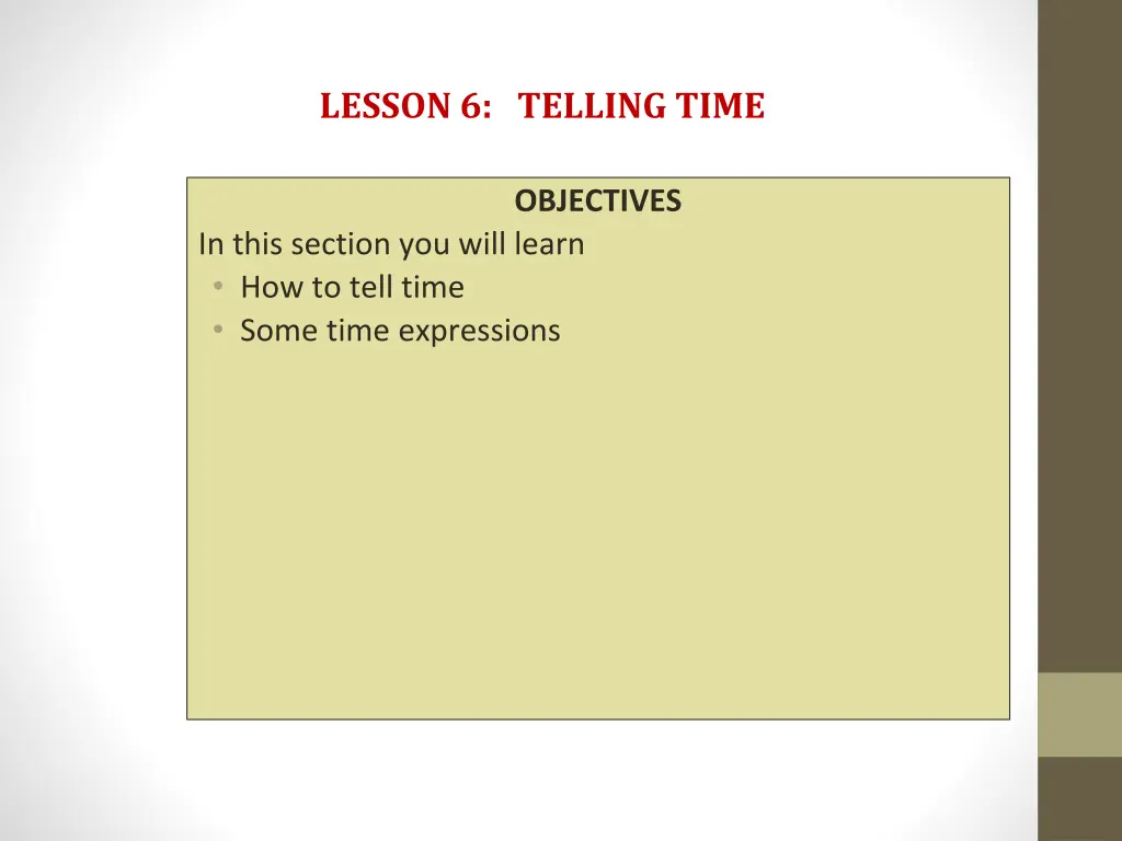 lesson 6 telling time n.w