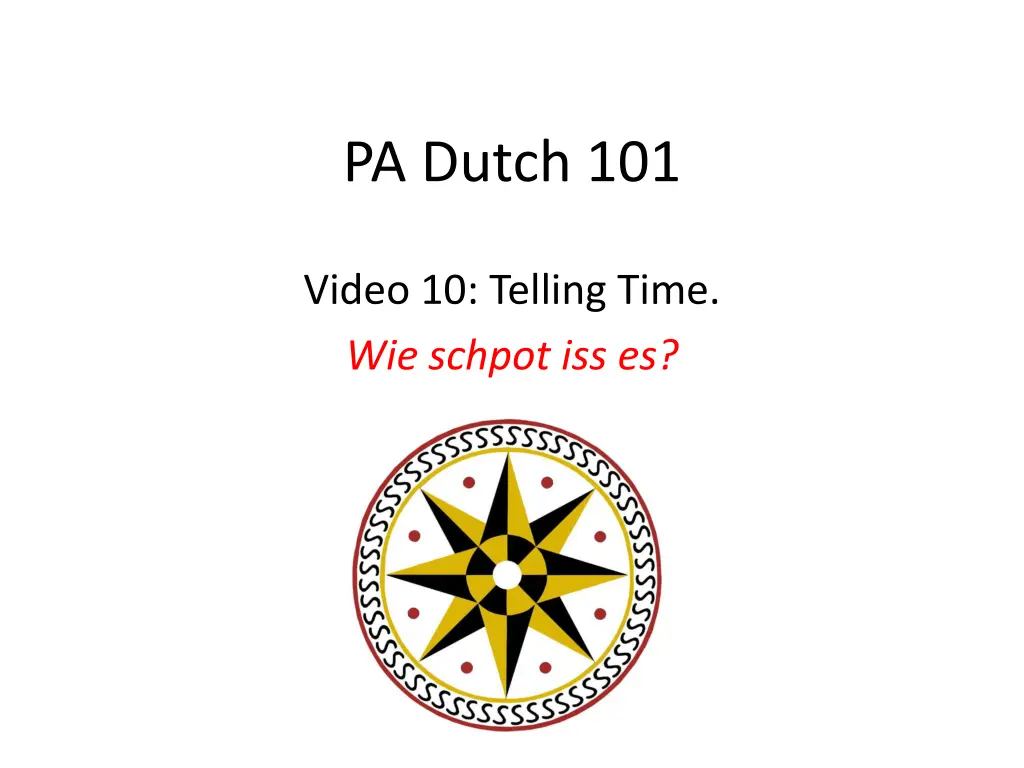 pa dutch 101 n.w