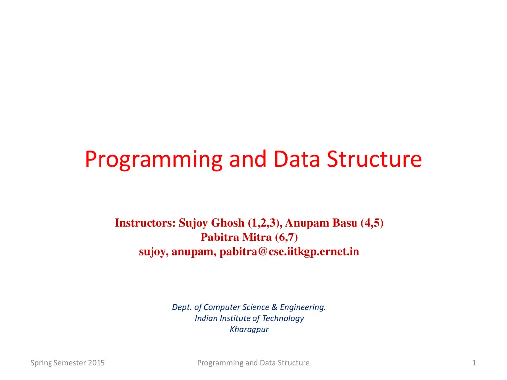 programming and data structure n.w
