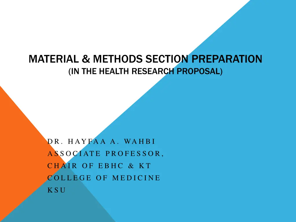 material methods section preparation n.w