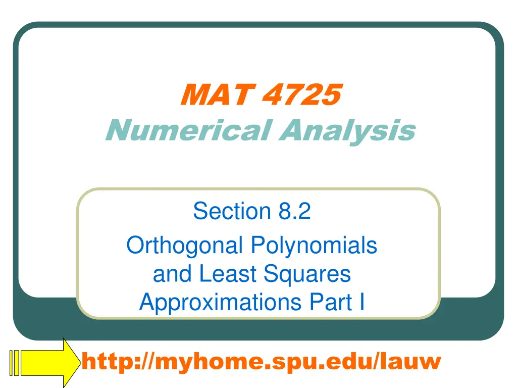 mat 4725 numerical analysis n.w